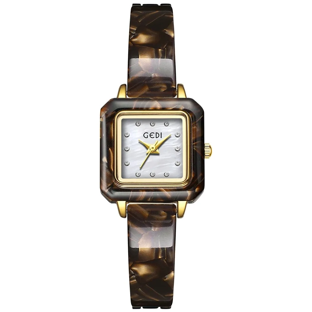 Classic Natural Premium Black Gold Abalone Shell Pattern Bracelet Watch Elegant Quartz Clock for Women's Casual Waterproof Watch