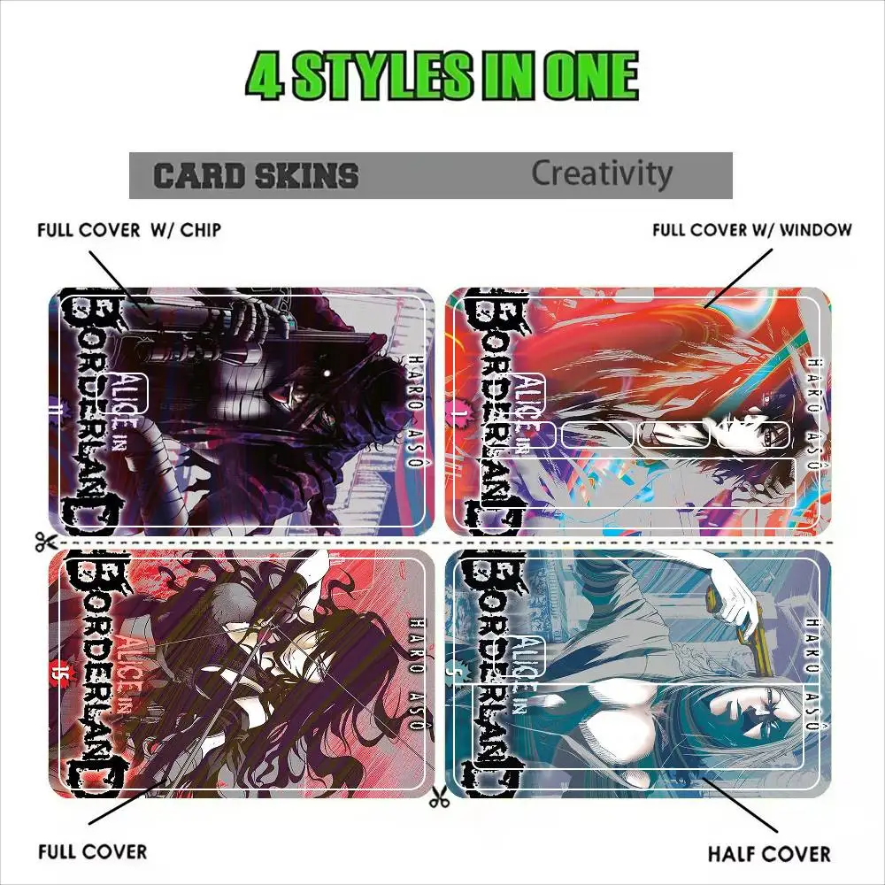 Alice In Borderland Manga Sticker Film Tape Skin for Credit Card Debit Card Cartoon Waterproof