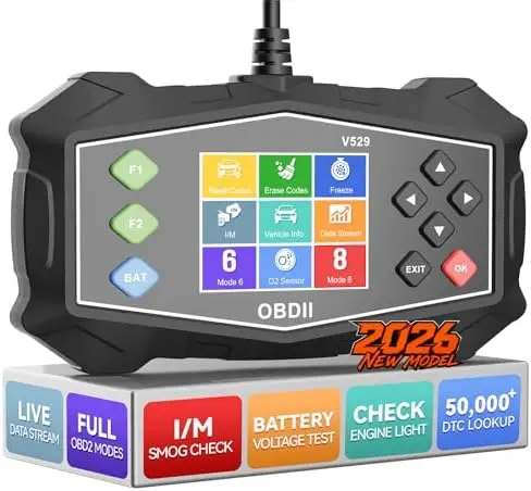 

Профессиональный OBD2 сканер с функцией отображения данных в реальном времени, EVAP, режимами 6/8, тестом аккумулятора и поиском кодов неисправностей для всех автомобилей с OBDII 1996 года выпуска и новее