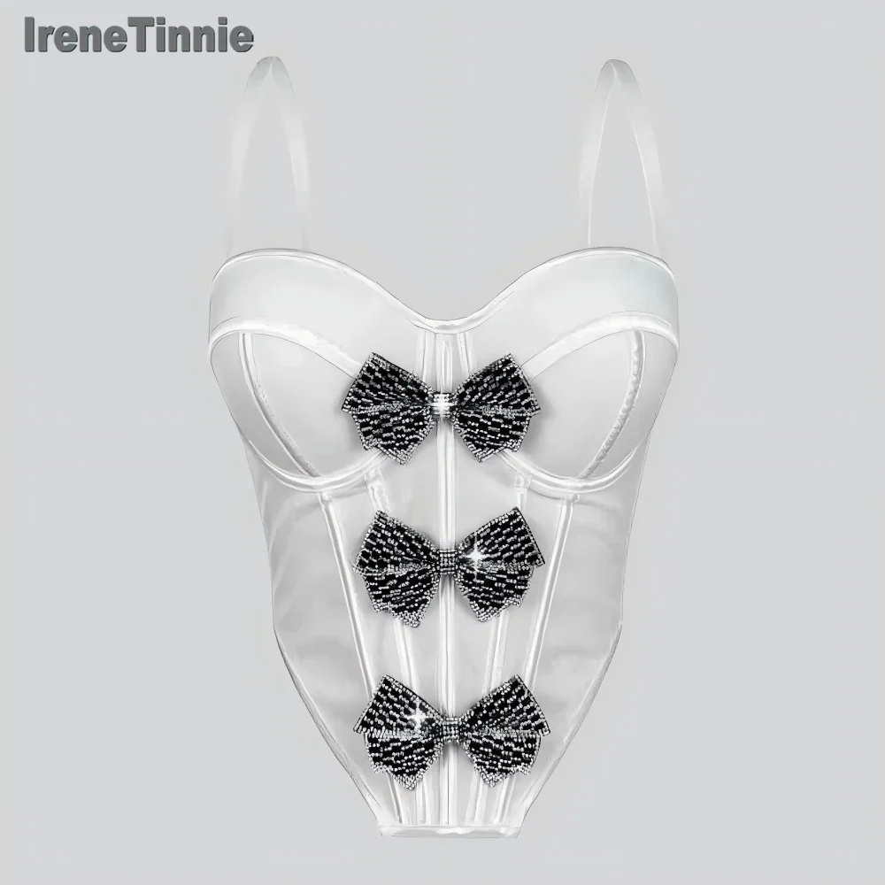 

IRENE TINNIE Ropa Mujer Женская одежда Топы y2k Корсет Майки и майки Haut Femme Укороченный топ 2000-х Одежда Укороченная женская японская одежда