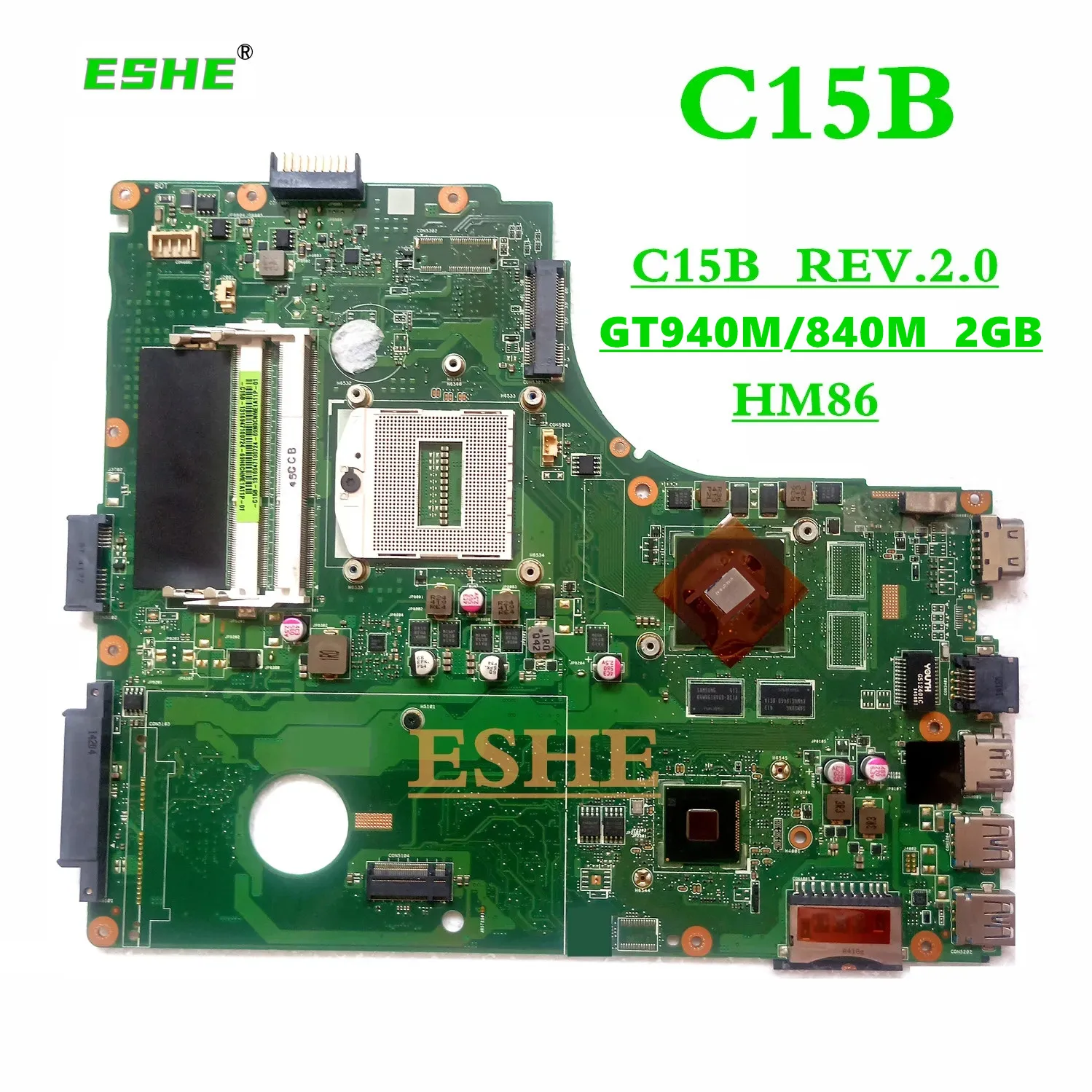 Original for PEGATRON K56L C15B Laptop Motherboard C15B REV 2.0 GT940M 840M 2GB graphics card 100% Fully Tested High quality