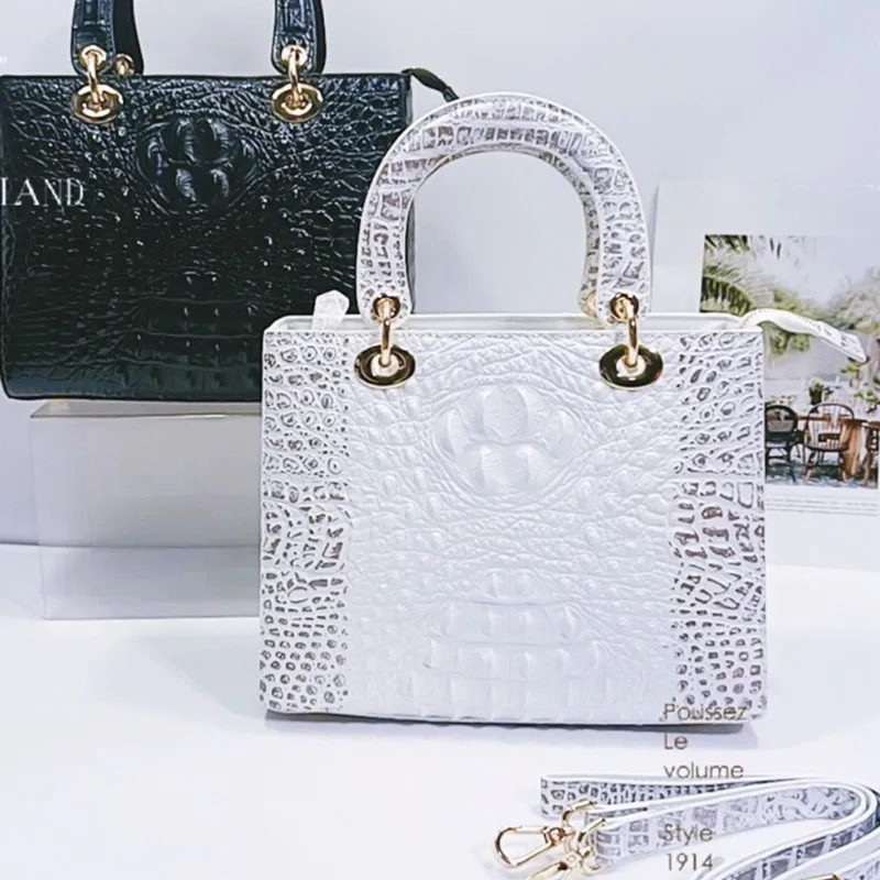 Crocodile Skin Leather Women Handbags Alligator Small Shoulder Messenger Bag Luxury Fashion Female Temperament Bags 2024 New