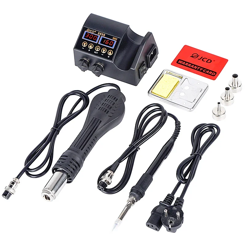 JCD 8898 750W Soldering Station 2 in 1 LCD Digital display Rework Welding Station Kit Soldering Iron Hot Air Repair Solder tools