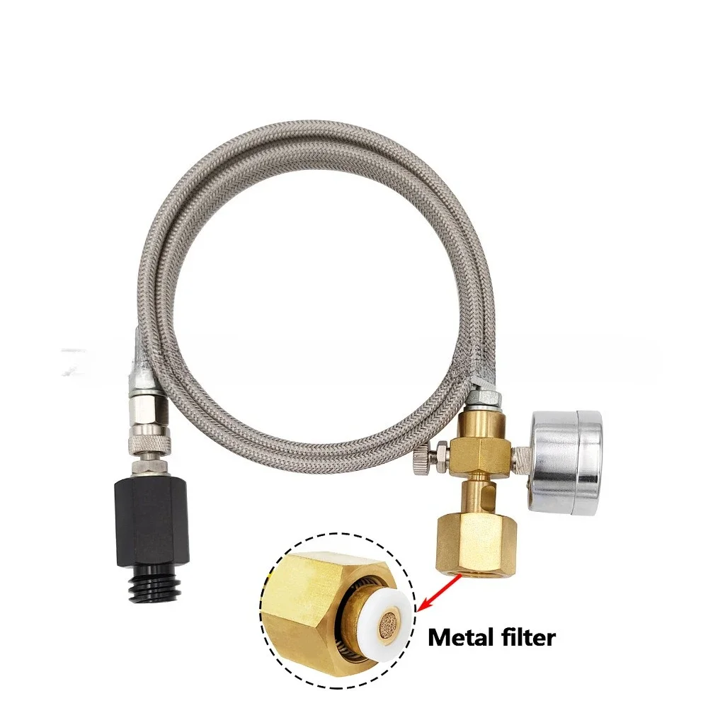 CALDO La macchina per l'acqua a bolle con tubi intrecciati in acciaio è collegata alla trachea e la grande bottiglia di tubi CGA320 e W21.8 2025