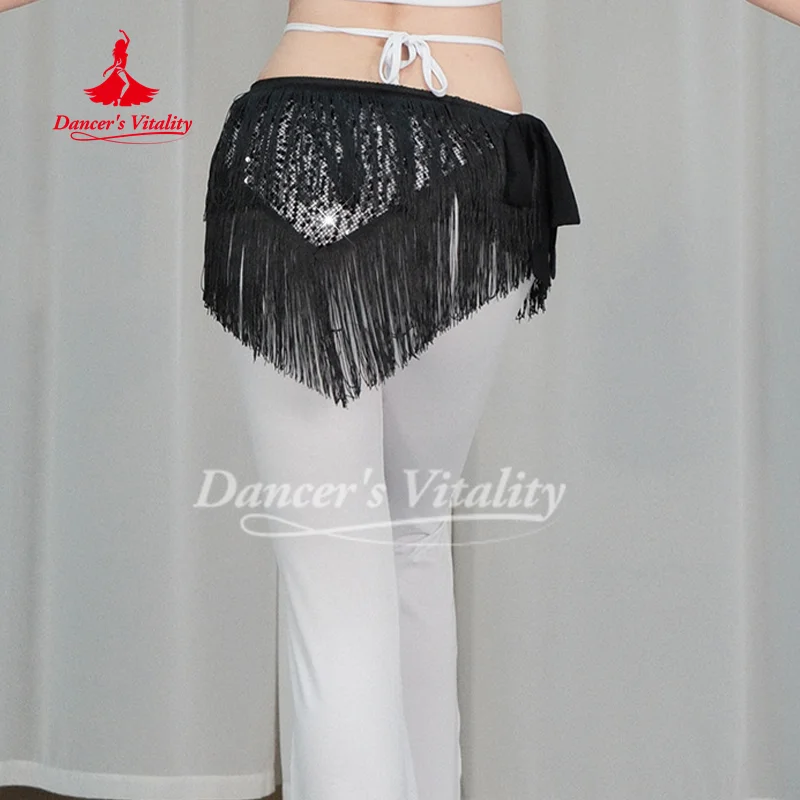 Cadena de cintura BellyDance para mujer, bufanda Triangular de cadera con borlas de lentejuelas, cinturón de práctica de baile callejero para adultos y niños