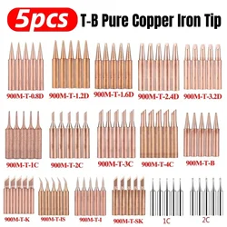 5pcs 900M-T Soldering Iron Tip Copper Leadfree Weding Head Solderig Station Tools For Electric Welding Equipment