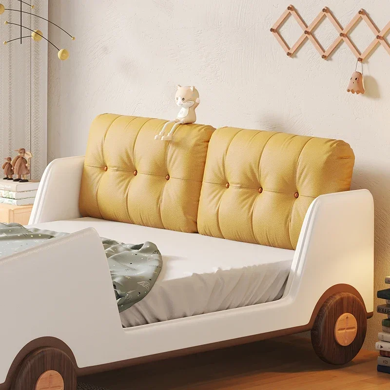 Roadster cartoon car bed, boys solid wood children's bed, fence boys bed, children's room tree house bed tent