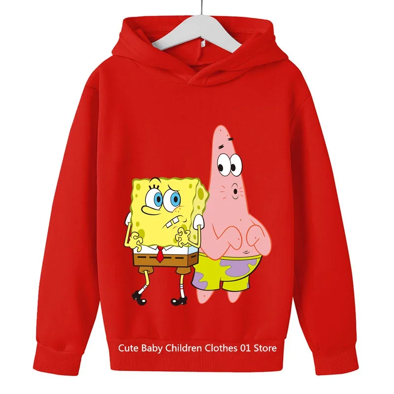 Spongebob Squarepants Hoodie Kids Tracksuit Girls Clothing Cartoon Fashion Print Mickey Mouse Spring Fall Baby Boy Sweatshirt