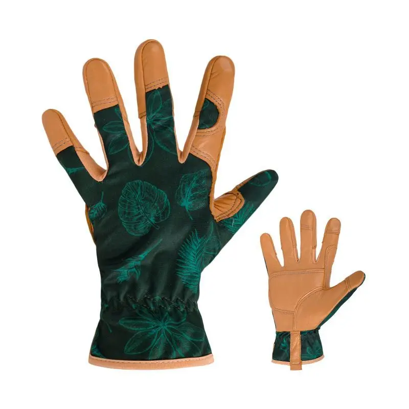 Leather Gardening Gloves Anti-Thorn Breathable Flexible Lightweight Work Gloves for Outdoor Tree Planting  Labor Protection