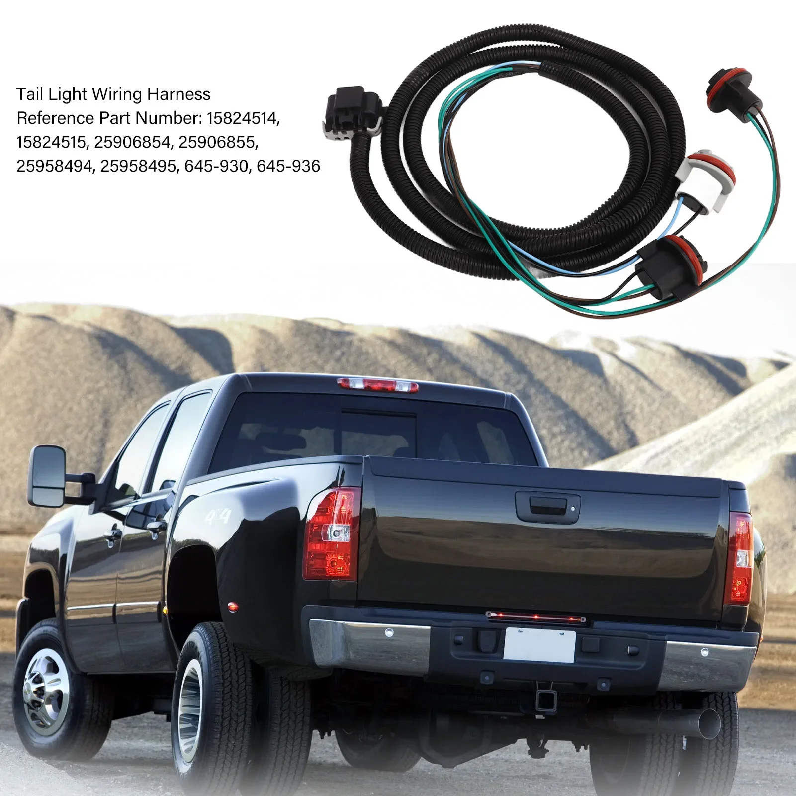 

Wiring Harness Tail Light 15824514 ABS Rubber Replacement For Chevy Silverado Pickup Truck Lamp Circuit