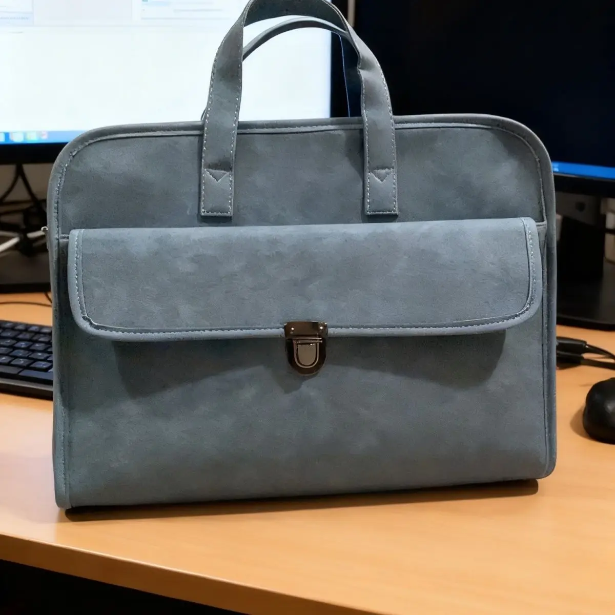 Ins Leather Laptop Bag MacBook Air Pro 14 15.6 16 Inch Case Man Protective Cover Notebook Case Sleeve Briefcase Shoulder Bag New