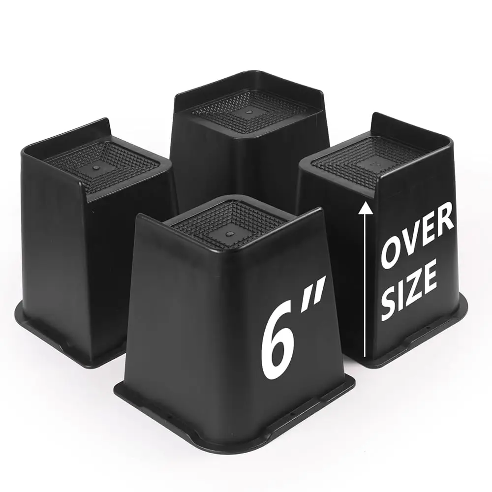 

Bed Risers 6 H Heavy Duty 4 Pack, L Shape Furniture Risers 6 H, Oversized Lifts Risers For Couch, Table, Sofa, Desk, Chairs