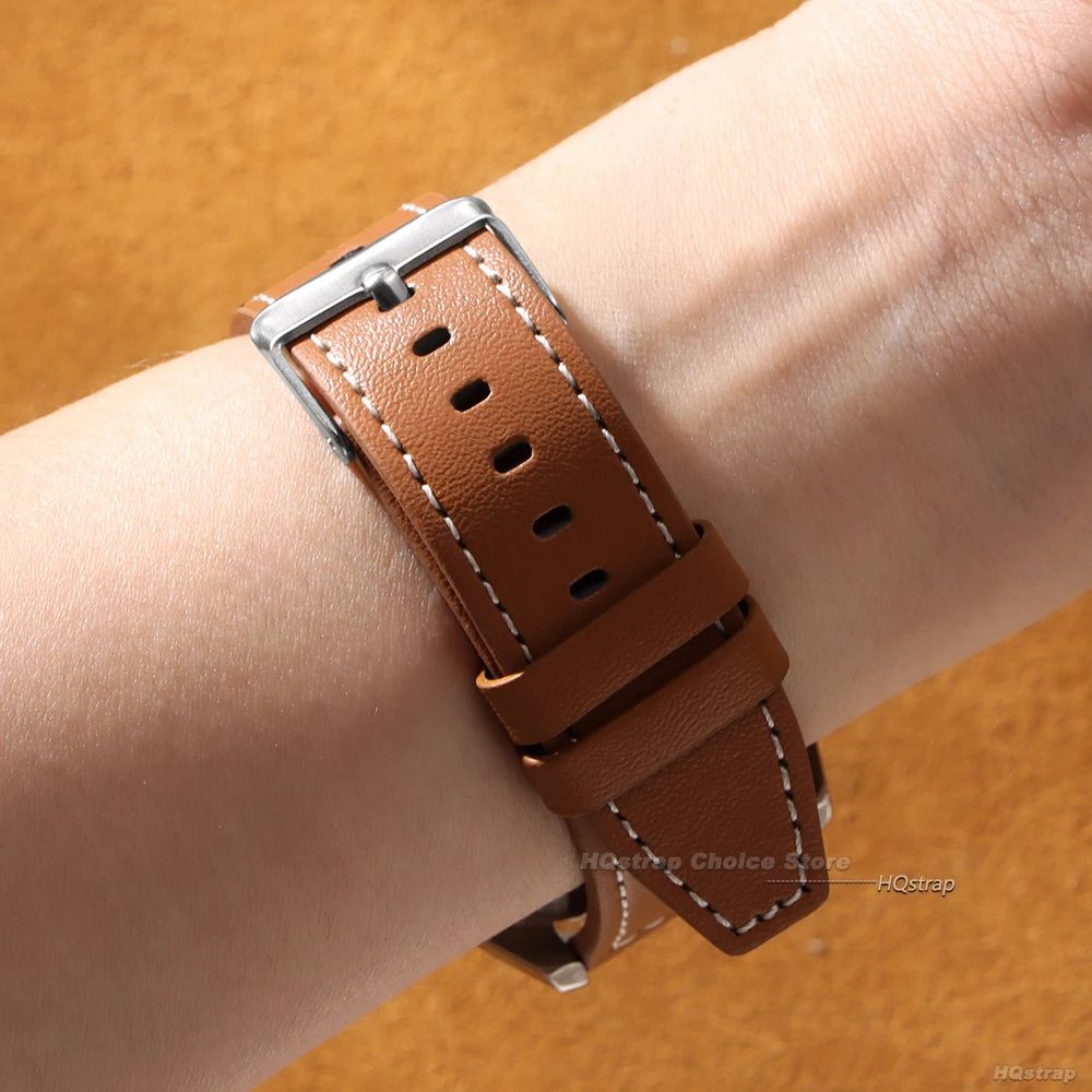 Кожаный ремешок 20 мм 22 мм для Samsung Galaxy Watch, быстросъемный ремешок, винтажный браслет для Huawei, аксессуары для спортивных часов, ремень