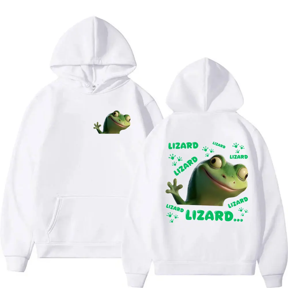 Sudadera con capucha divertida con estampado de meme de lagarto para hombre, sudadera con capucha de moda de otoño e invierno, sudadera con capucha humorística y de alta calidad