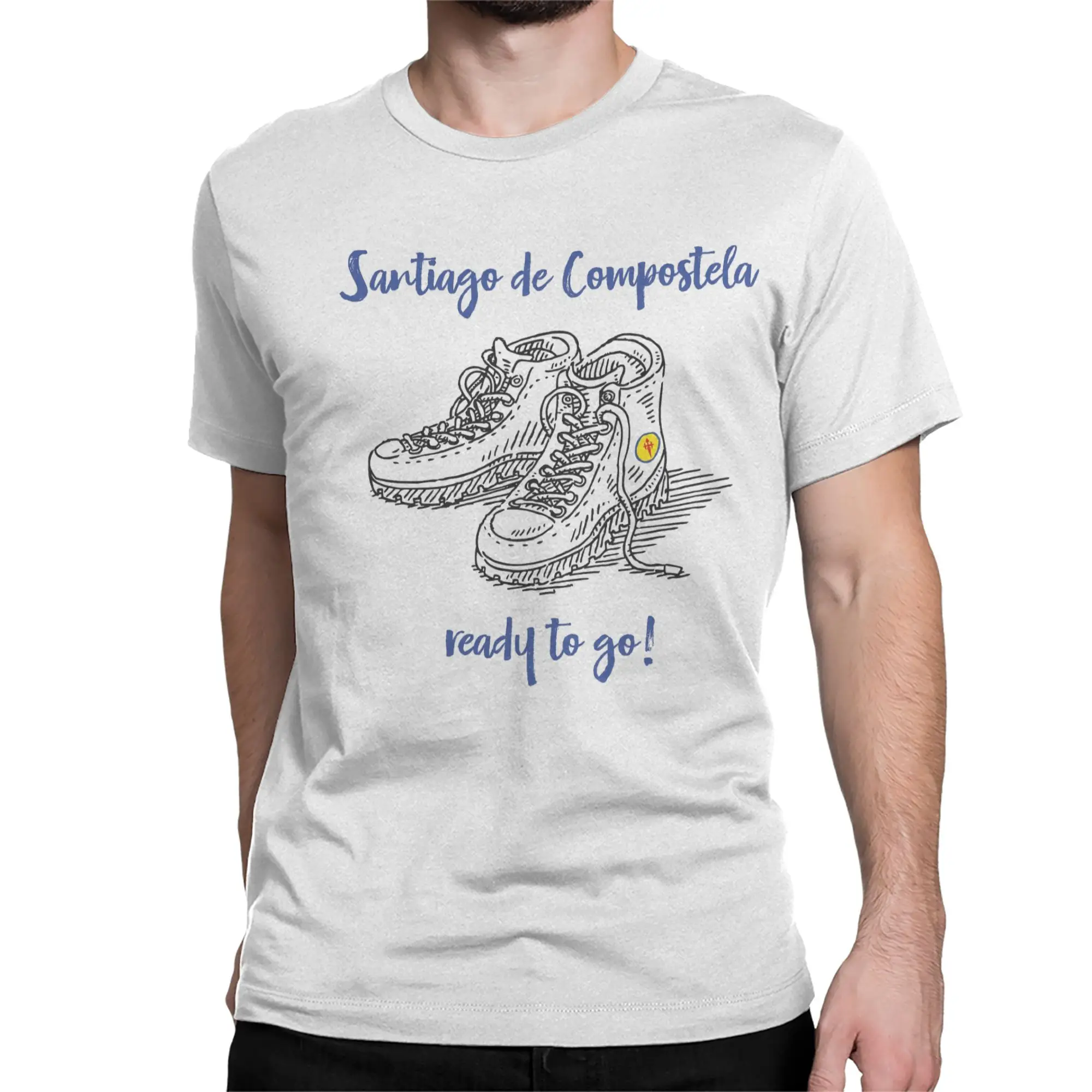 Ready to go to Santiago T Shirt Men Women's Pure Cotton T-Shirt Round Collar Camino de Santiago Tees Short Sleeve Tops Gift