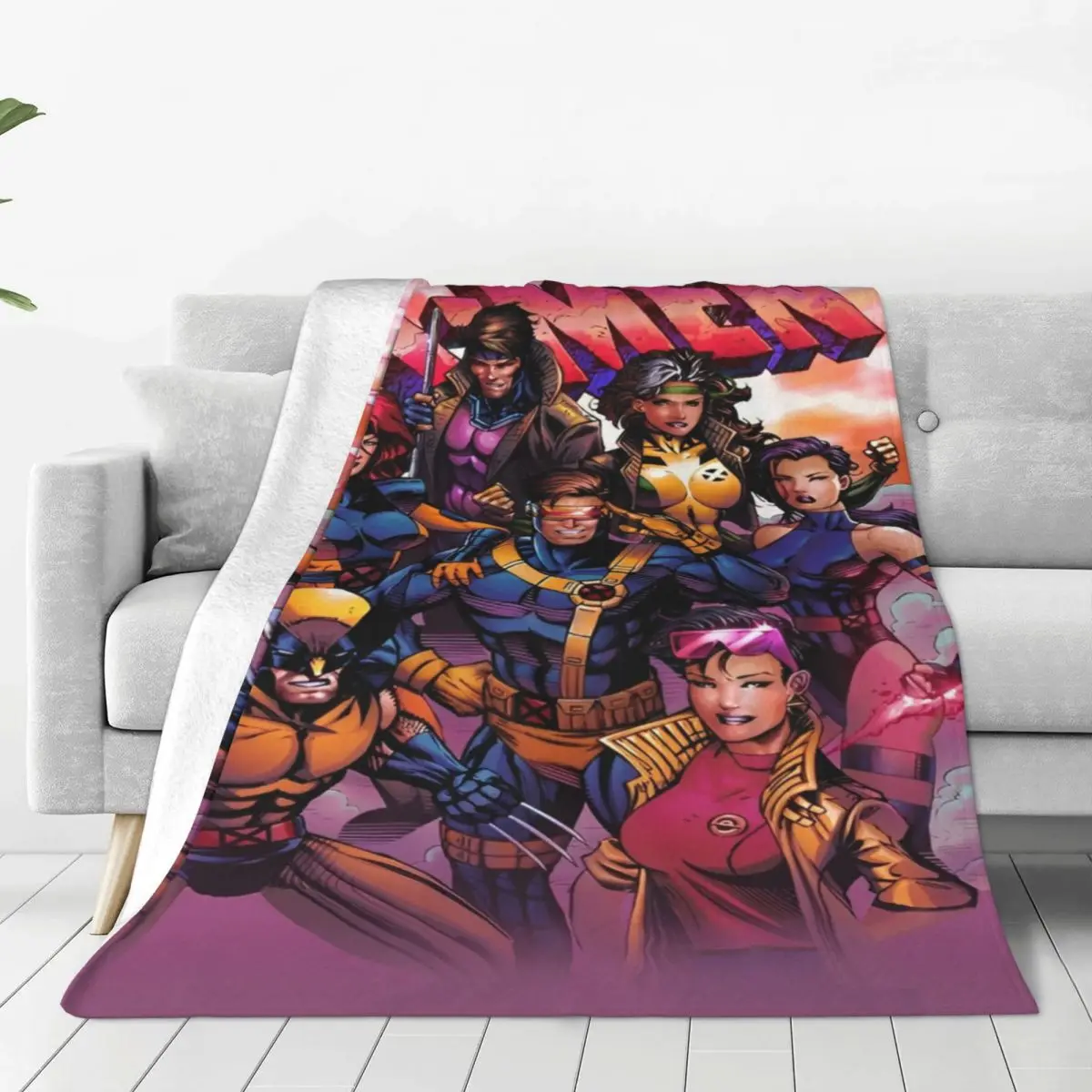 Cozy X-MAN X Man Marvel Hero Blanket Accessories Sofa Decorative Throws And Blankets Soft Flannel for Bedroom