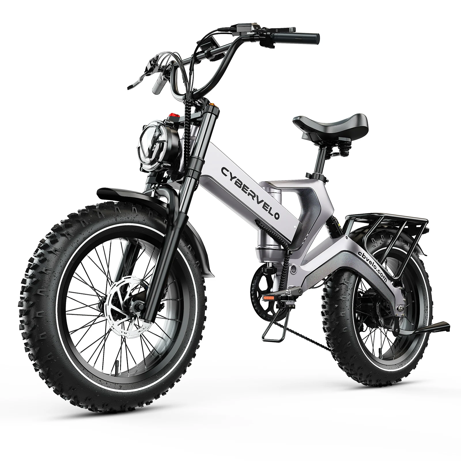 Cybervelo 2000W 3000W Peak EK6 Max EK6 2.0 Adults Folding Ebike 48V 40Ah Removable Waterproof Battery 30+MPH 150 Miles All Terrain Off Road Commute Electric Bicycle