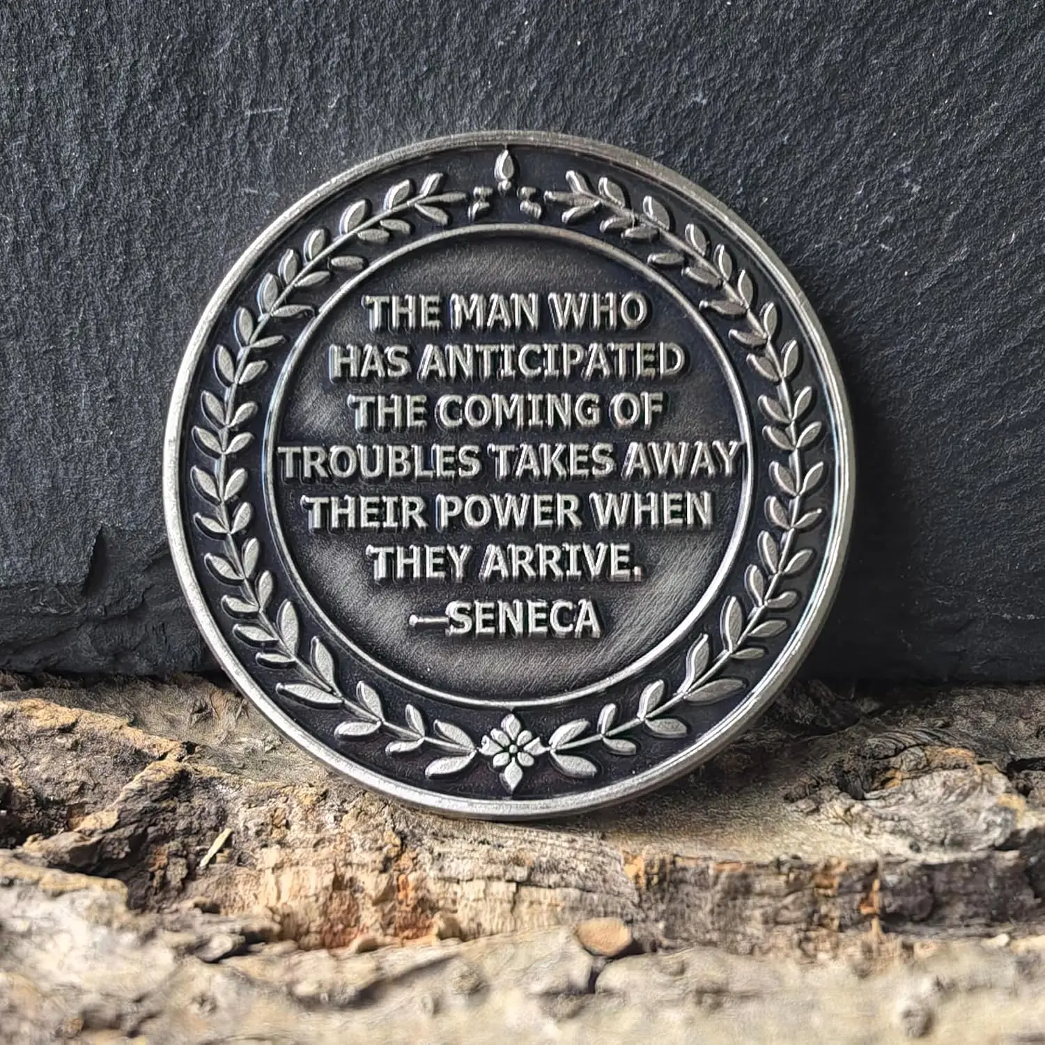 إقتباس Premeditatio Malorum & Seneca عملة الرواقية التحفيزية لعشاق الفلسفة وأفكار الهدايا