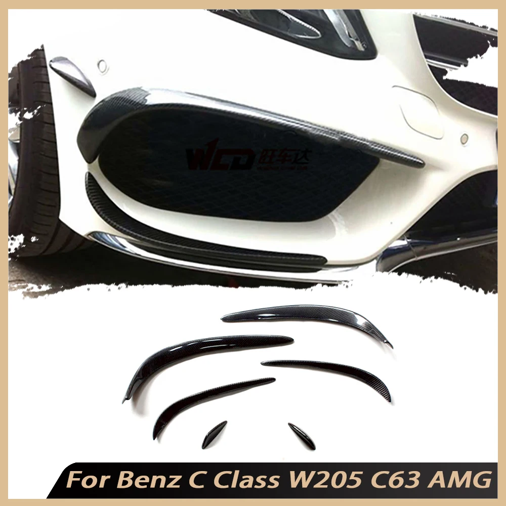 

Carbon Fiber For Benz C Class W205 C63 AMG C200 C260 2015-2017 Front Bumper Fender Fog Lamp Cover Trim Air Vent Splitters