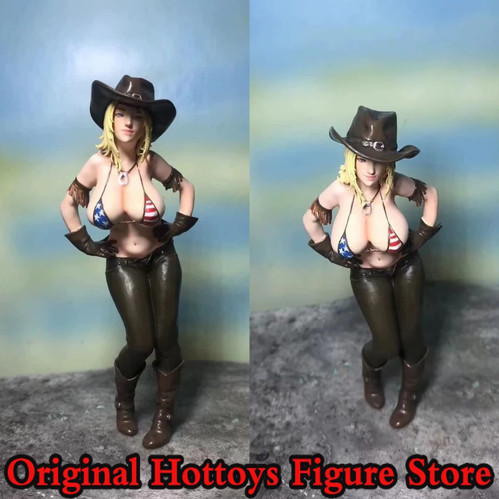 

1/18 Scale Female Soldier Western Cowboy Style Beauty Mini Painting Sculpture Full Set About 7cm Action Figure Model Collection