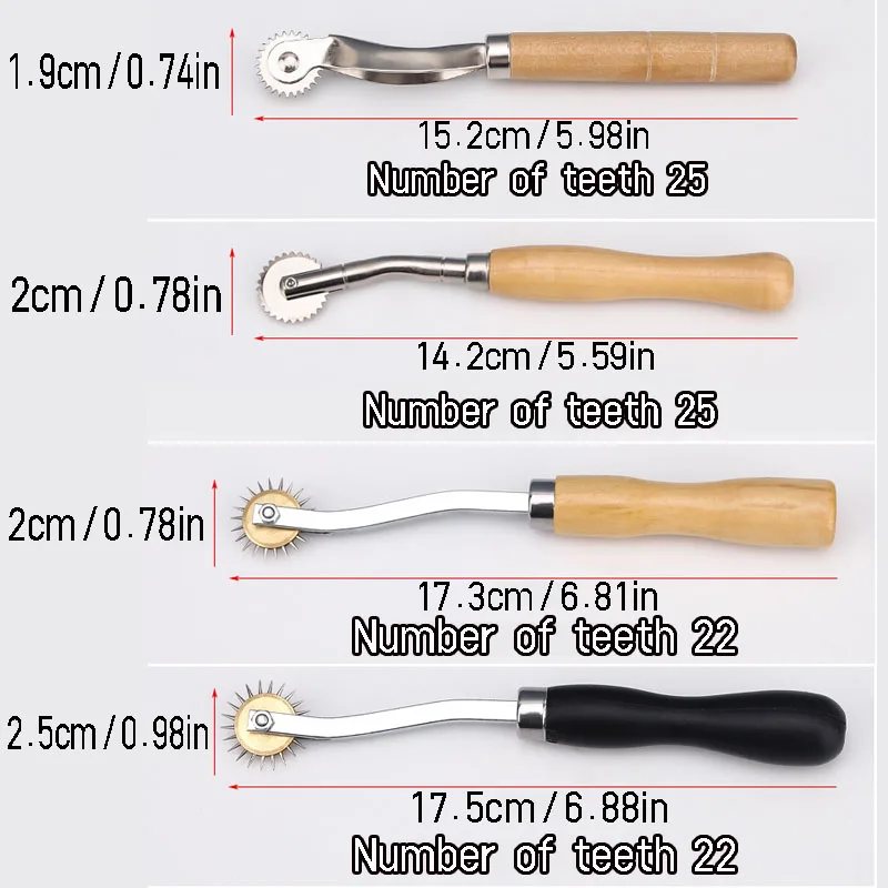 1 Piece Of Sharp-Toothed Wooden Handle Scriber Leather Press Plate Tailor Plate Clothing Tracing Wheel Spacing Press Cloth