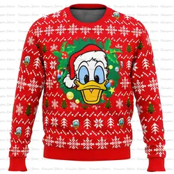 Donald Duck Christmas Head Ugly Christmas Sweater 2025 Fashion Women Men Pullover Tops Cartoon Anime Couple Hoodie Sweatshirt