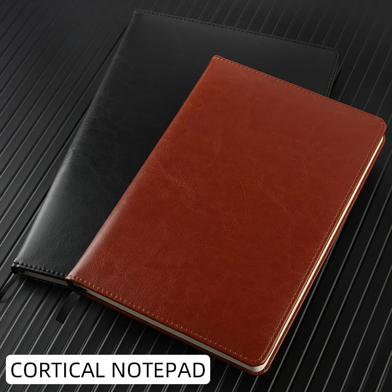 A5/B5 Leather Business Notebook 2Colors 80Pages Journal Agenda Organizer Student Stationery Supplies
