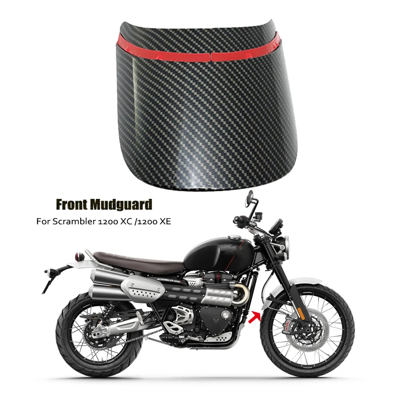 For Scrambler 1200XC 1200XE Front Mudguard Fender Mud Guard Extender Water Transfer Print Black 1200 XC XE 2019 Motorcycle