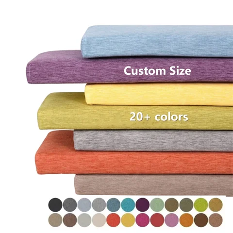Custom Bench Cushion  Chair Sofa Pads  Indoor Furniture Cushion Personalized Cushions Optional Addition Piping Straps and Ties