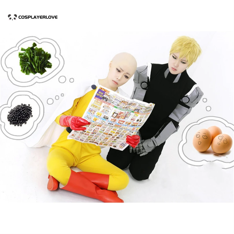 Punch Man Genos Gorro corto amarillo para cosplay Halloween Carnaval