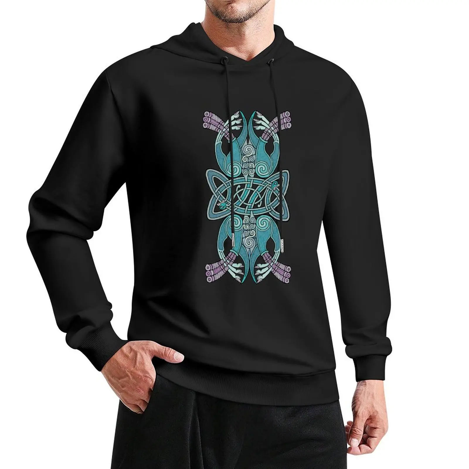 

Two Celtic Birds Pullover Hoodie men wear autumn mens designer clothes men hoodie