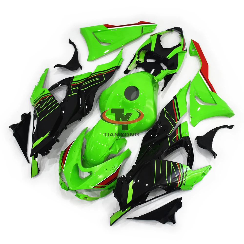 Green Black Prints Motorcycle For ZX6R 636 2024 2025 ZX 6R Full Fairing Kit Bodywork Injection Cowling With plastic fuel tank