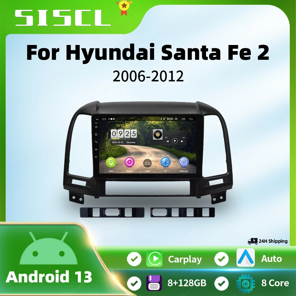 

Android 13 DSP Car Radio For Hyundai Santa Fe 2 2006-2012 Multimidia Video Player Navigation GPS 2din Head Unit Carplay