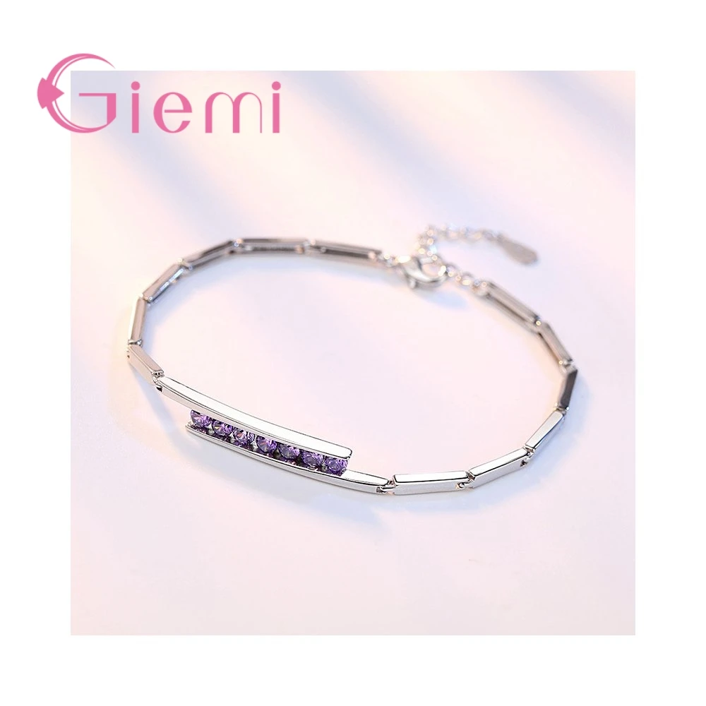 Chains Bracelets Simple Cute Romantic Style Cubic Zircon Generous Top Sale 925 Silver Needle Wholesale Women Gift