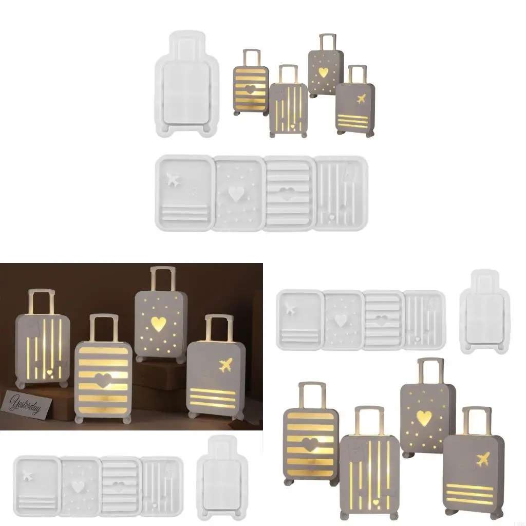 

R3MC Silicone Travel Case Mold For Handmade Jewelry Organizers Light Decors Epoxy Resin Plaster Cement Crafting
