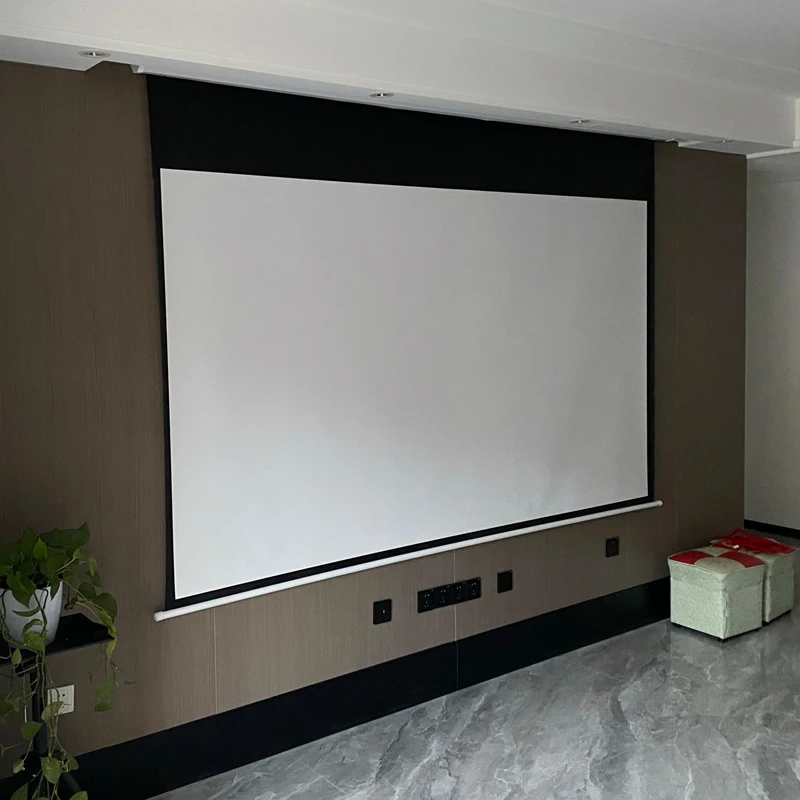 Hd 100 Inch 16:9 Elektrische Screen Voor 3D Led Dlp Laser Projector Gemotoriseerde Projectie Schermen Gordijn Draadloze Afstandsbediening