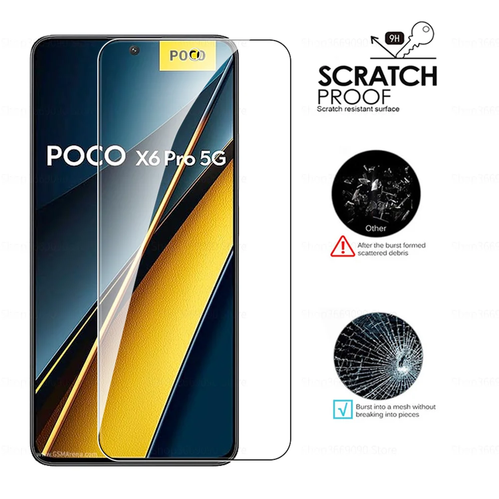 2in1 Tempered Glass Case For Xiaomi Poco X6 Pro Screen Protector Pocophone Poko X6 X 6 X6Pro 6.67\'\' Camera Lens Protective Film