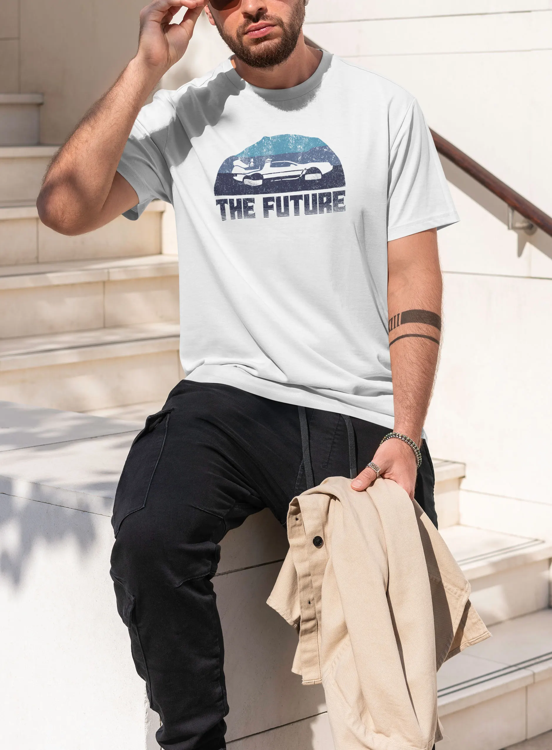 تي شيرت رجالي من القطن The Future is Back برسومات الشارع كاجوال للرجال والنساء #5