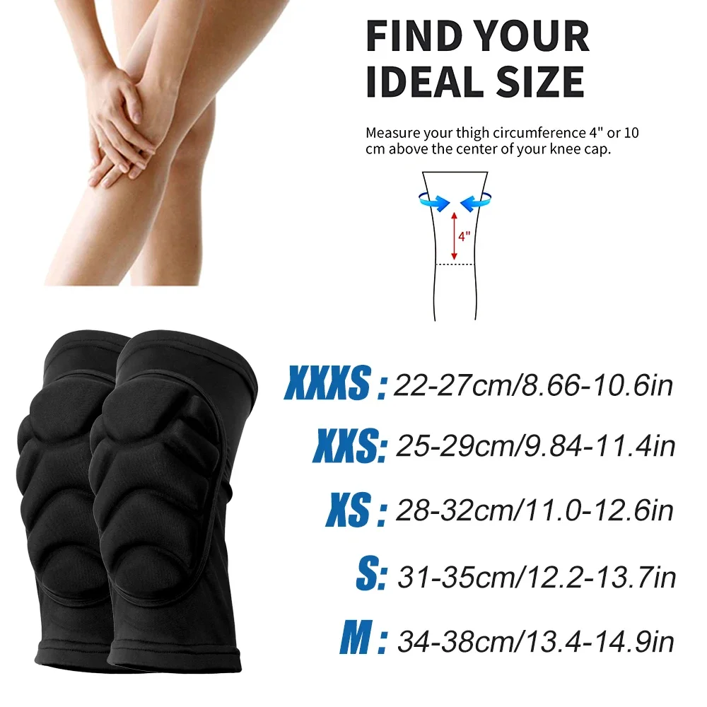 1Pair Thick Sponge Knee Pads Elbow Sleeves Avoidance Sport Kneepad Football Volleyball Knee Brace Support for Kids Child Youth