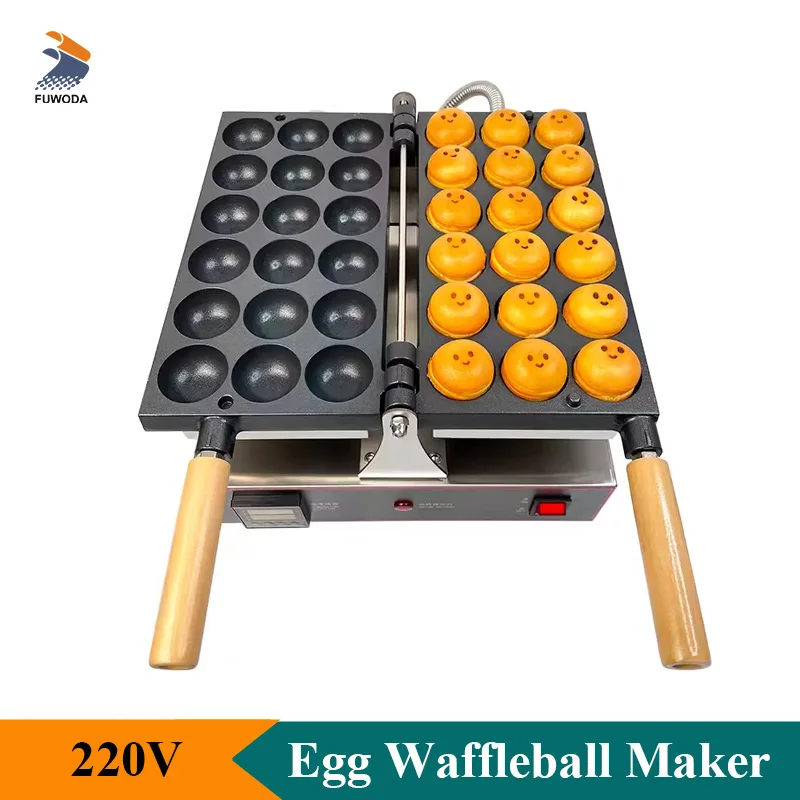 Electric 18 Hole Egg Waffleballs Maker Mini Burger Making Machine Baking Pan Digital Temperature Control Commercial Use