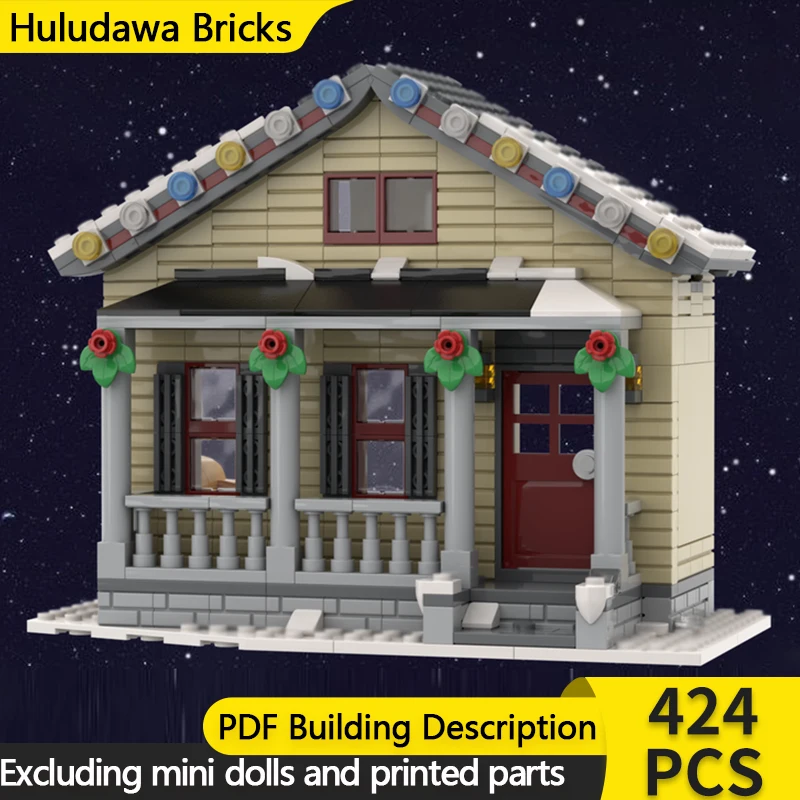 

Модель с видом на улицу, MOC, строительные кирпичи, зимняя городская зона, Bungalow, модульная технология, детские праздничные подарки, сборные игрушки, костюм