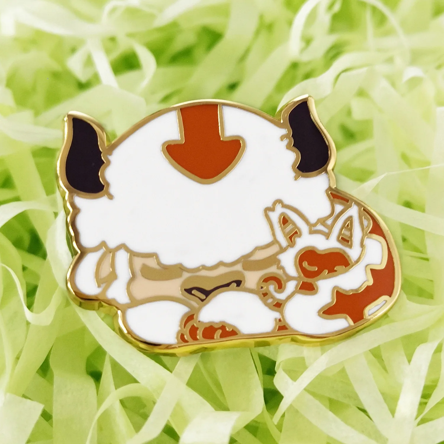 Kawaii Ampc and Momo Hard Enamel Pin Cartoon Cute White Bison Animal Brooch Accessories AVATARS Anime Movie Fans Unique Gift