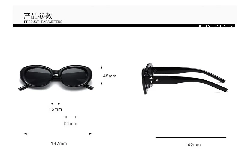 New Brand Fashion Vintage Female Oval Sunglasses Women Luxury Designer Small Sun Glasses for Men Driving Shades UV400 Eyewear