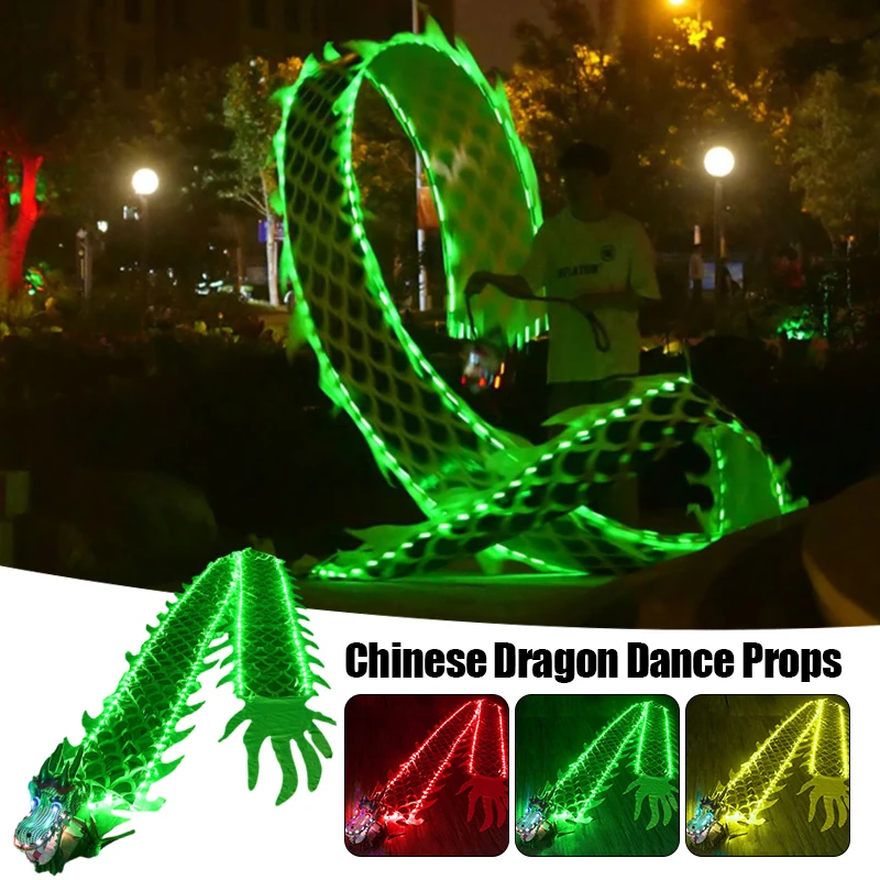 3M 5M Chinese Dragon Dance Performance Props Halloween Festival Party Decor Colorful LED Props New Year Fun Fitness Accessories 