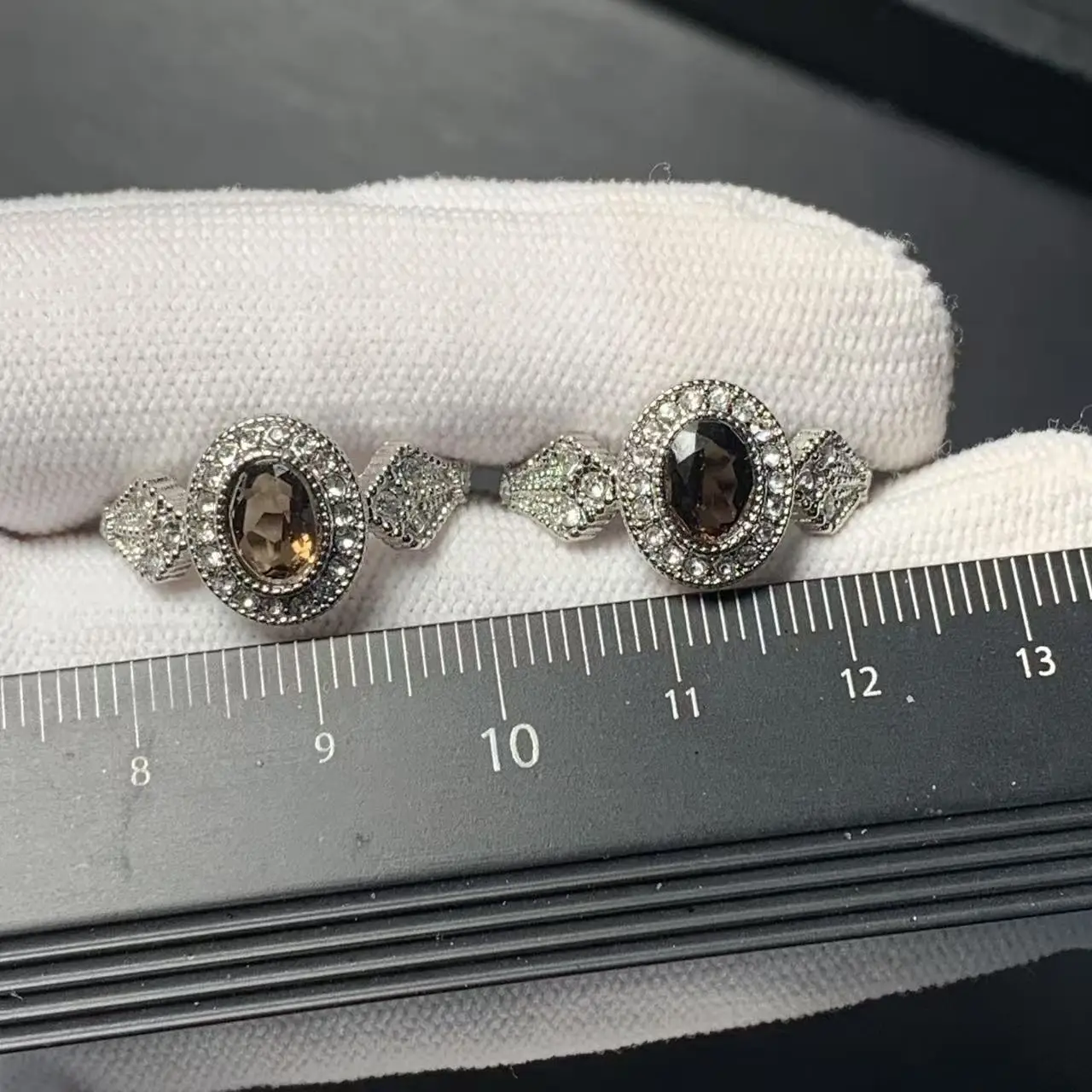 MM Natural Smoky Quartz Ring Adjustable Female Ring Jewelry for Women Gift Wholesale High Quality Vintage Fine view 2