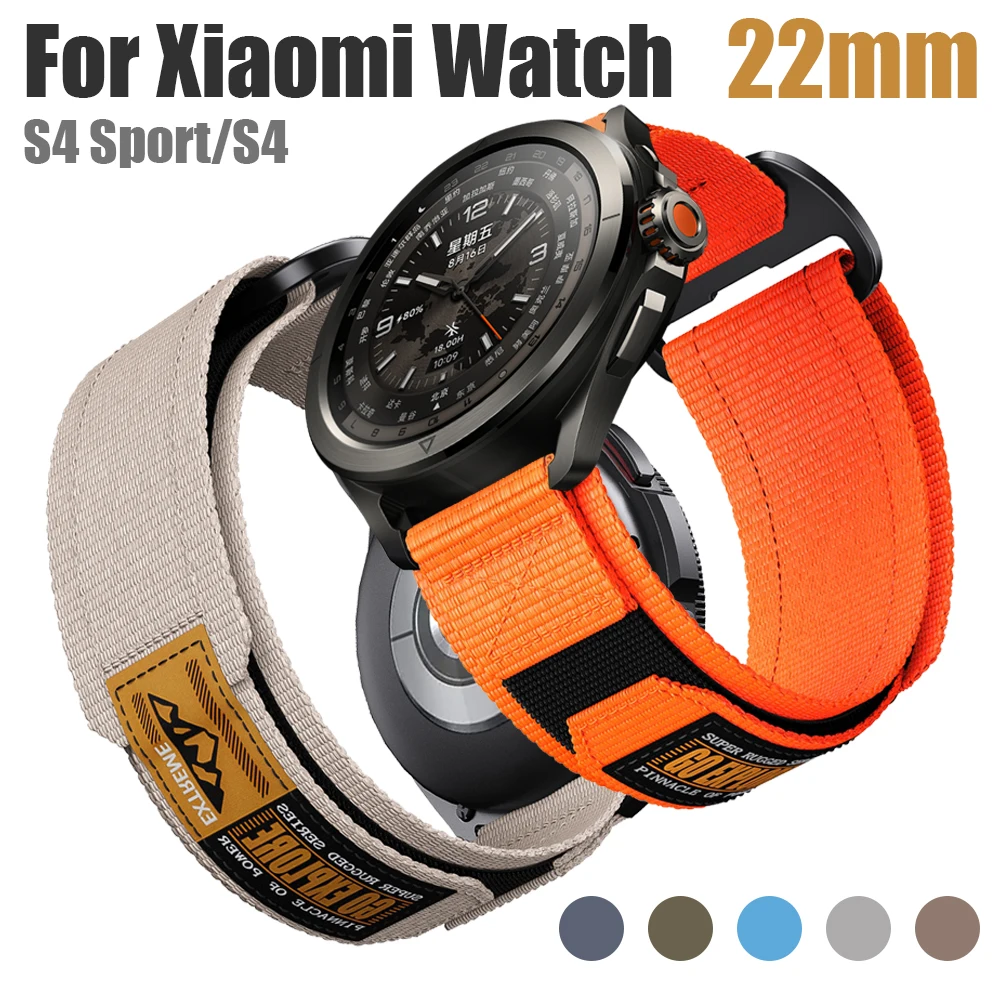 22mm Sport Nylon Strap For Xiaomi Watch S4 Sport Replacement Watch band For Xiaomi Watch S4/S2 Pro/S3/S2 46mm/42mm/S1 Pro