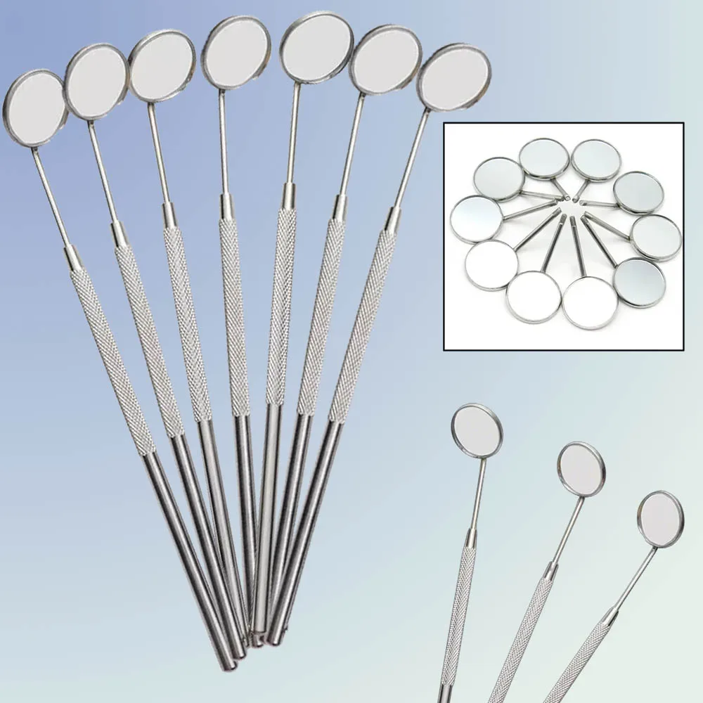 

10 Pcs Stainless Steel Anti Fog Dental Mouth Mirrors Double Sided Reusable for Teeth Inspection Oral Exam