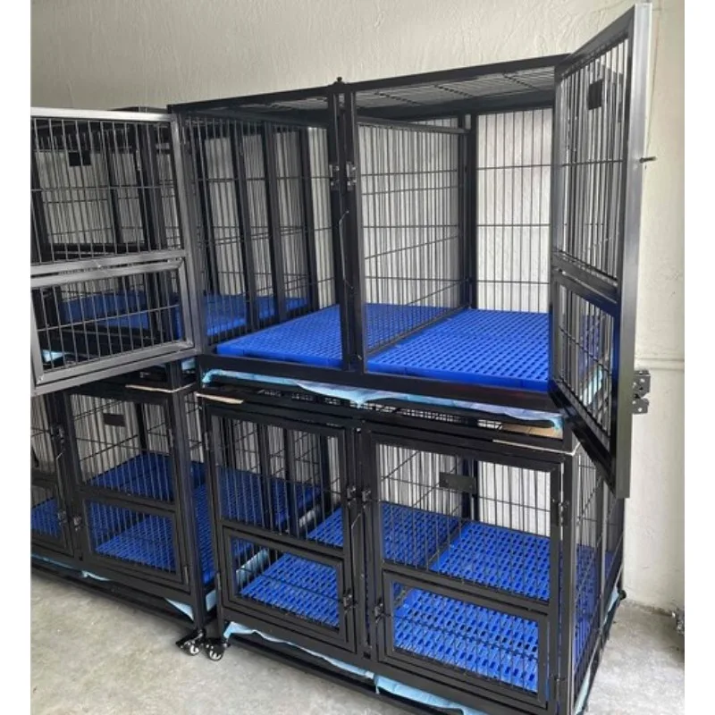 أقفاص بيت الكلاب المعدنية الملحومة S، M، L، XL، XXL مع فتحة علوية