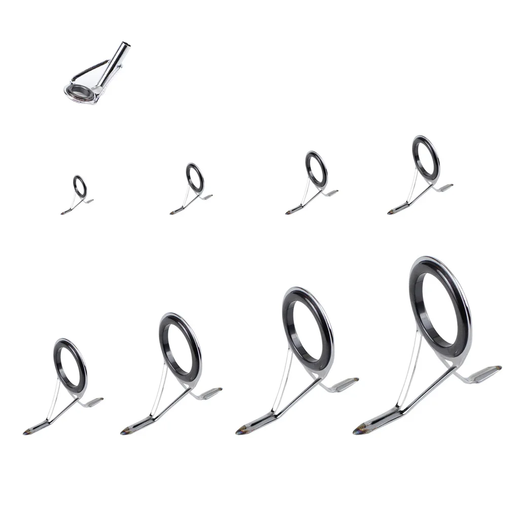 7pcs/set Fishing Tackle Stainless Steel Repair Kit Set Fishing Rod Guide Ring Tip Fishing Pole Circle Ring Eye Guide Wire Loop image 6