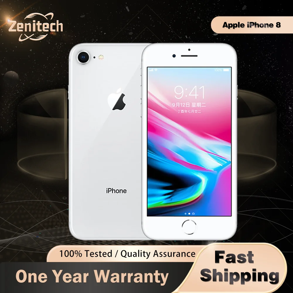 كاميرا Apple iPhone 8 4G LTE 4.7 بوصة Retina True Tone 64/256GB ROM A11 Bionic Hexa-Core 12MP كاميرا ثلاثية الأبعاد تعمل باللمس iOS الذكي #1